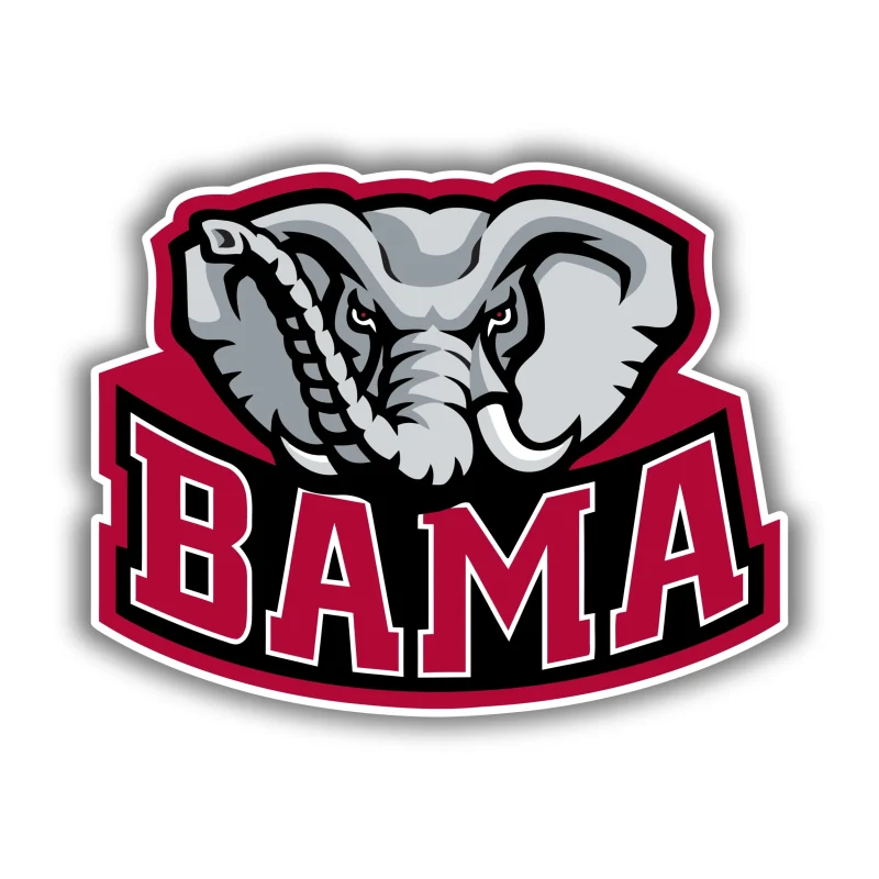 Alabama Crimson Tide - Bama with Elephant - Iron On DTF Transfer - Custom Size