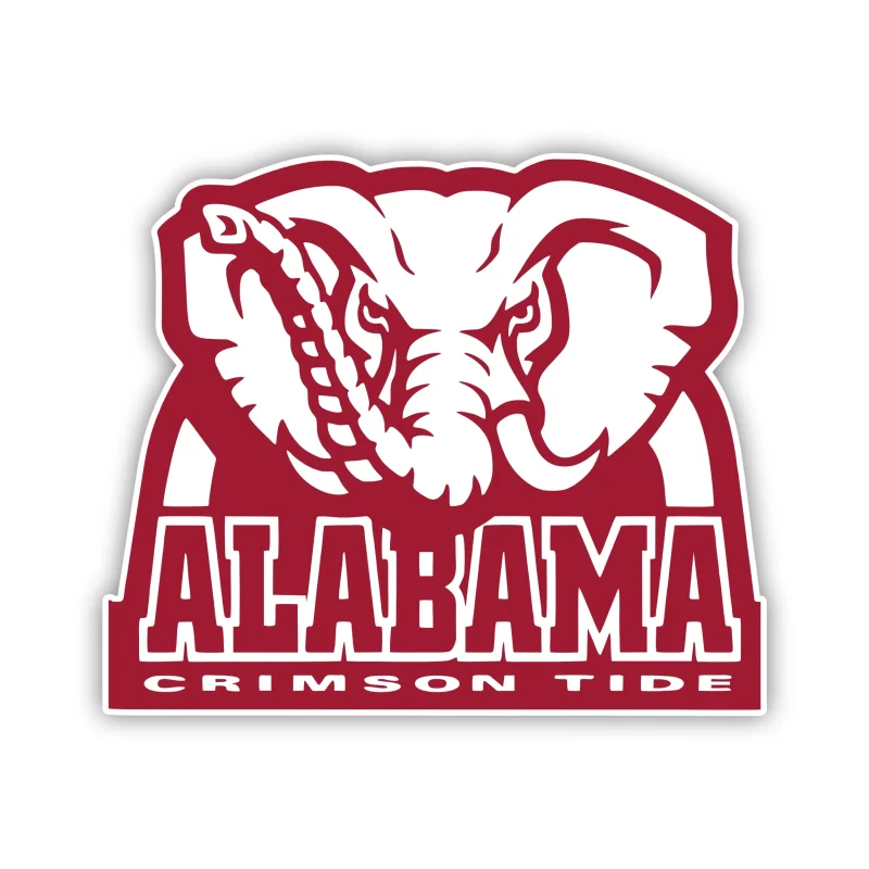 Alabama Crimson Tide - Crimson and White Elephant - Iron On DTF Transfer - Custom Size