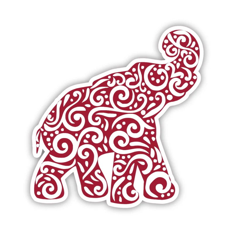 Alabama Crimson Tide - Crimson and White Elephant - Iron On DTF Transfer - Custom Size