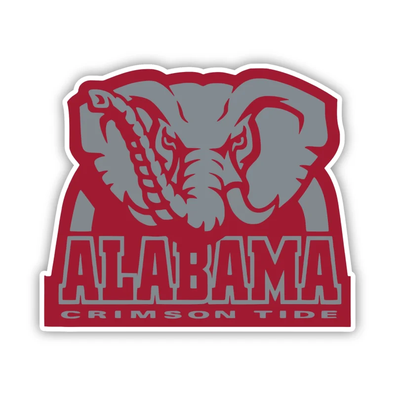 Alabama Crimson Tide - Gray and Crimson Elephant - Iron On DTF Transfer - Custom Size