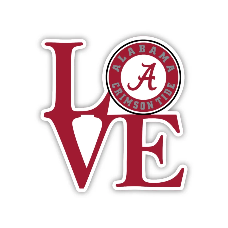 Alabama Crimson Tide - Love - Iron On DTF Transfer - Custom Size