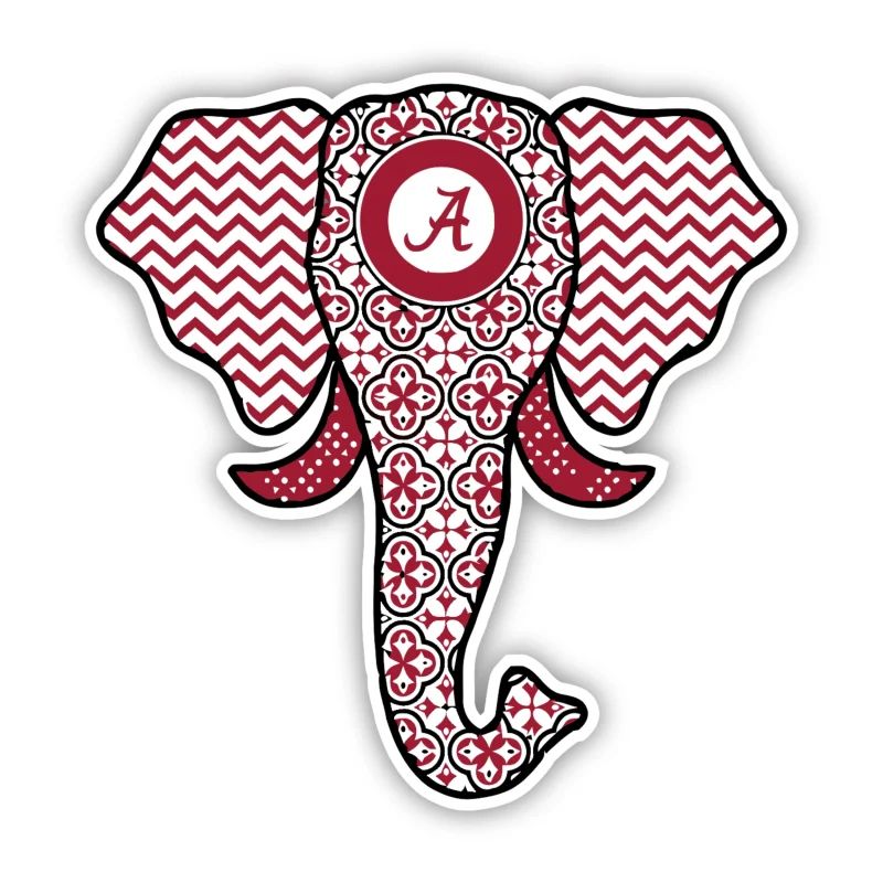 Alabama Crimson Tide - Patterned Elephant - Iron On DTF Transfer - Custom Size