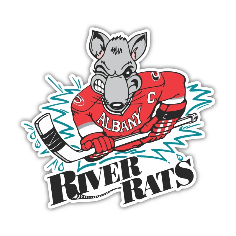 Albany River Rats - Mascot - Full Color Vinyl Sticker - Custom Size