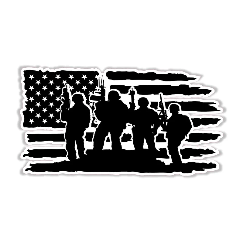 American Flag Full Color Vinyl Decal - Custom Size