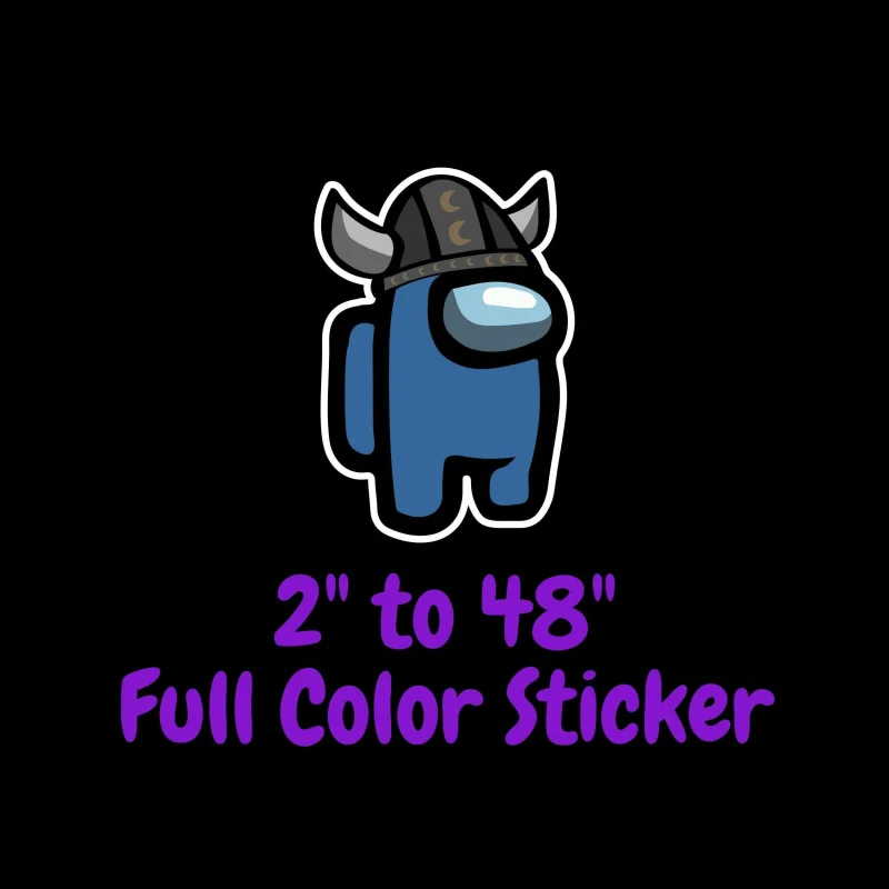 Among us Full Color Vinyl Sticker - Custom Size