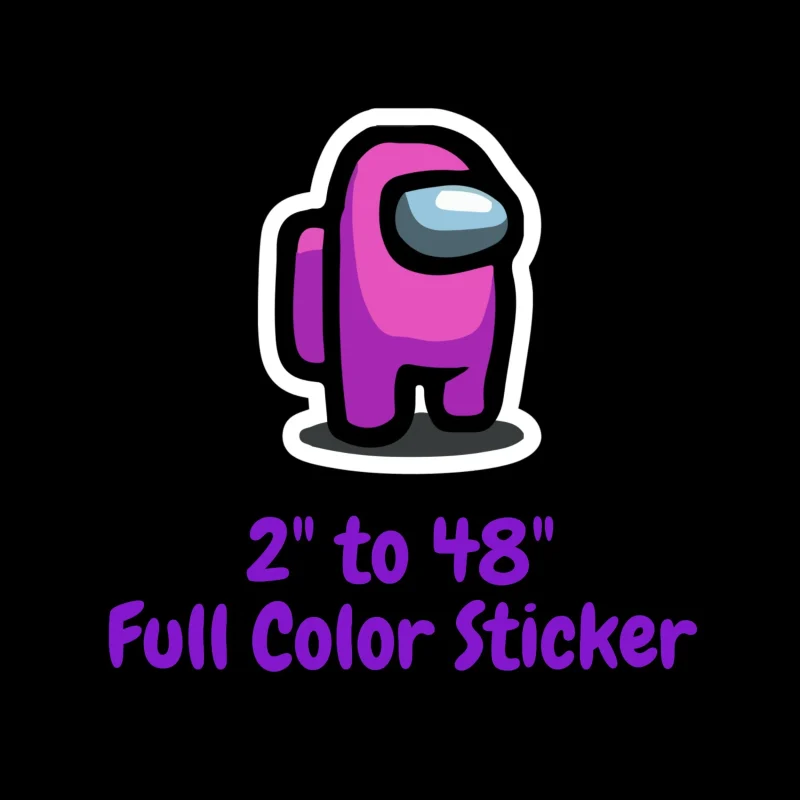 Among us Full Color Vinyl Sticker - Custom Size