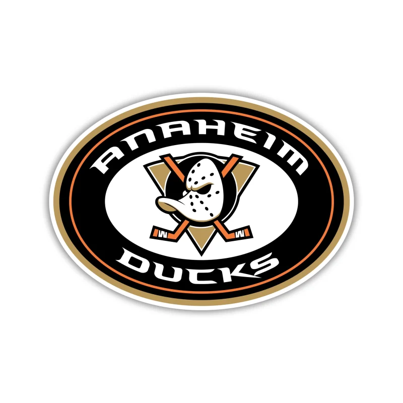 Anaheim Ducks - Oval With Name And Duck - Iron On DTF Transfer - Custom Size