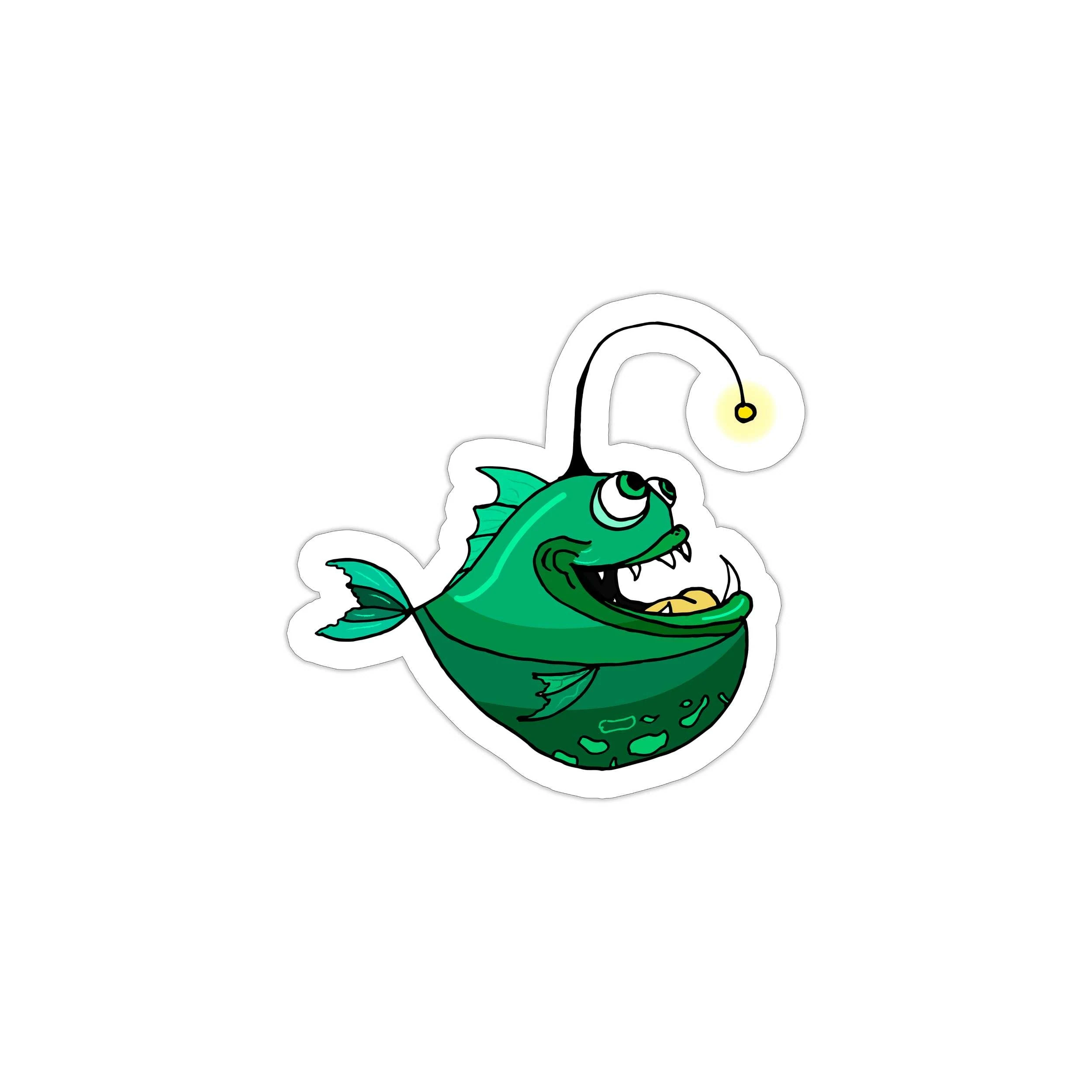 Anglerfish Full Color Vinyl Sticker - Custom Size