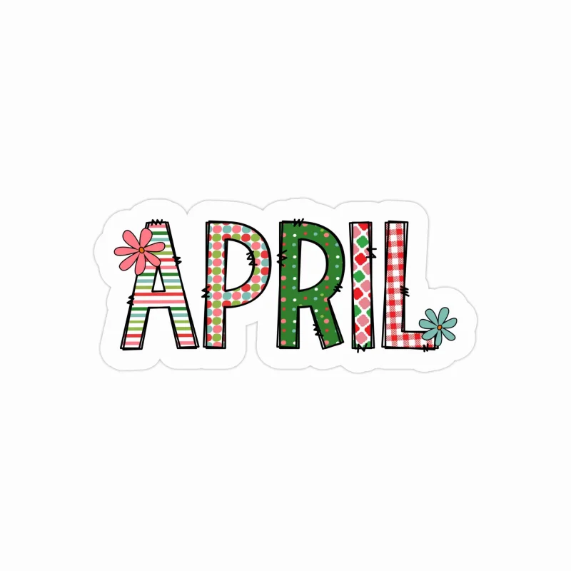 April - Month - Full Color Vinyl Decal - Custom Size