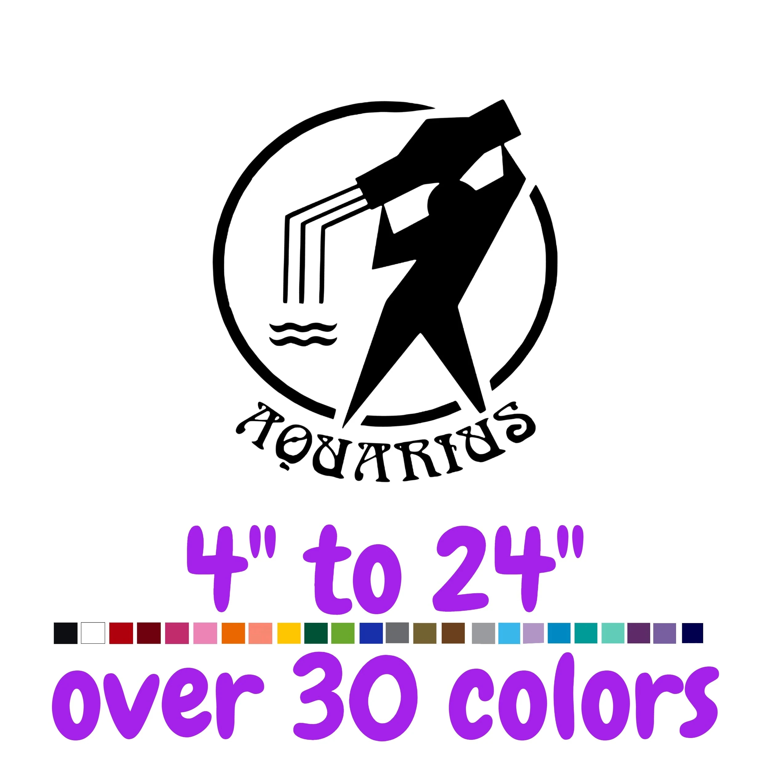 Aquarius Horoscope Vinyl Decal - Custom Size