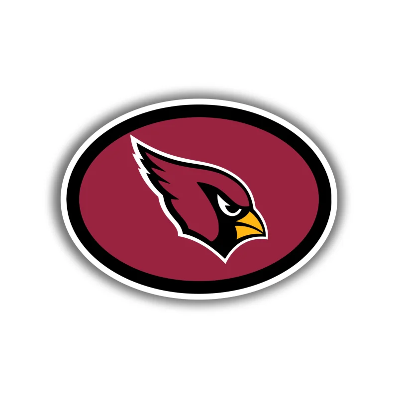 Arizona Cardinals - Head in Oval - Full Color Vinyl Sticker - Custom Size