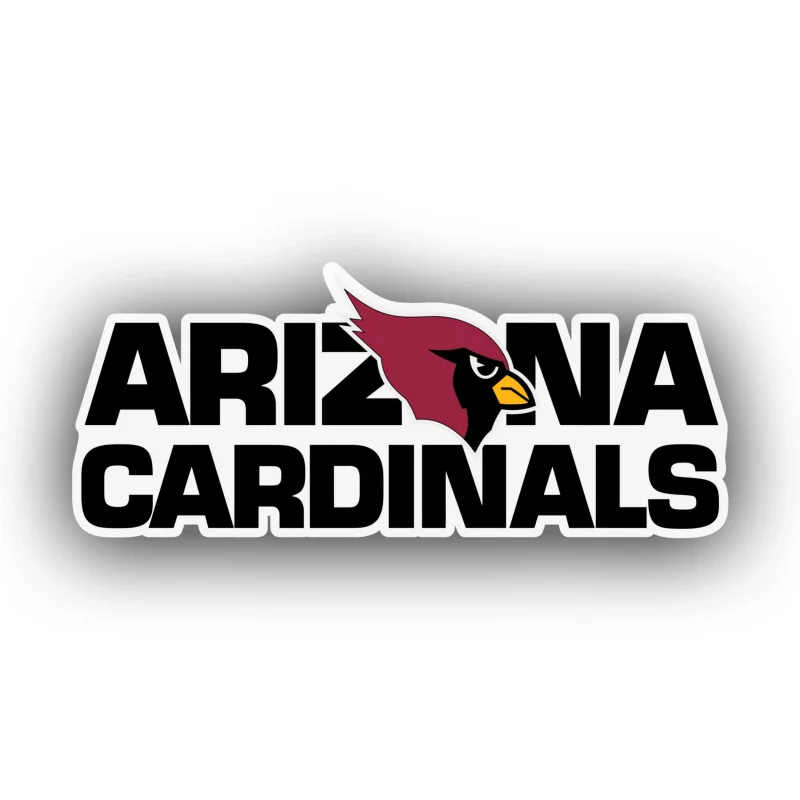Arizona Cardinals - Name With Bird Head - Temporary Tattoo