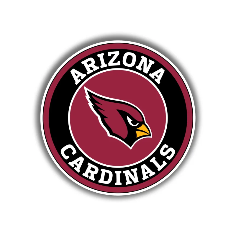 Arizona Cardinals - Red And Black Circle - Temporary Tattoo