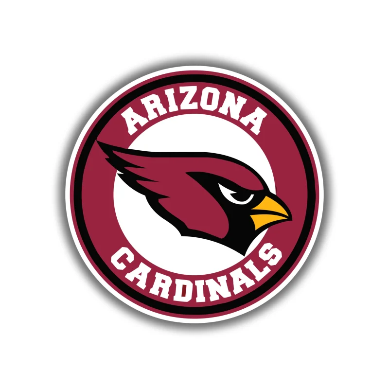Arizona Cardinals - Red And White Circle - Temporary Tattoo