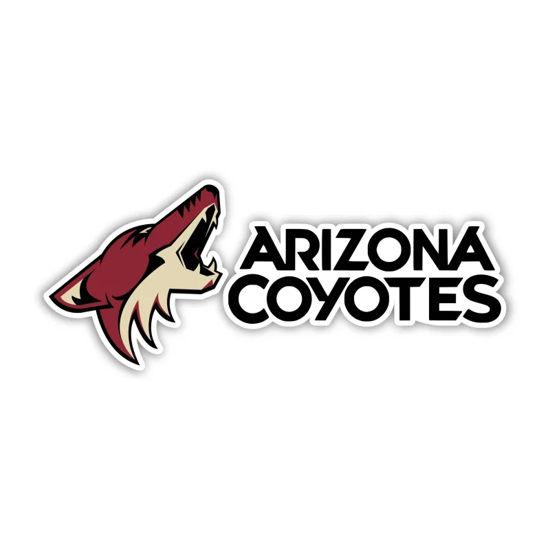Arizona Coyotes - Black Name with Coyote - Iron On DTF Transfer - Custom Size