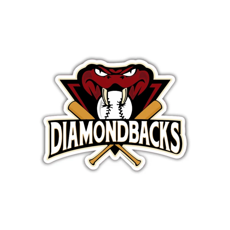 Arizona Diamondbacks - Diamondbacks With Snake - Full Color Vinyl Sticker - Custom Size