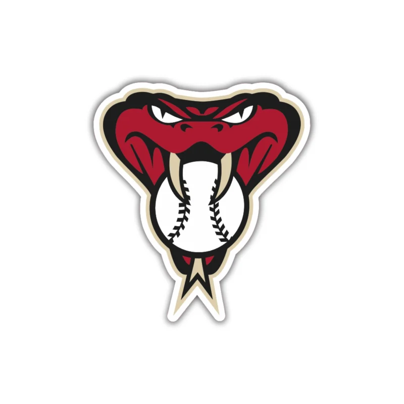 Arizona Diamondbacks - Snake With Baseball - Full Color Vinyl Sticker - Custom Size