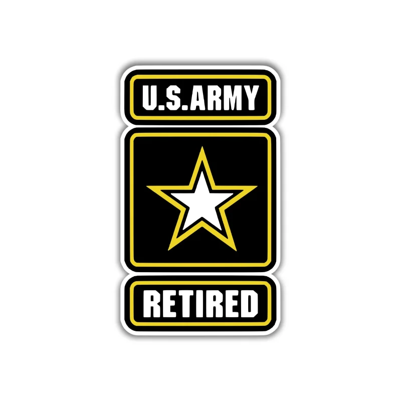 Army Retired Full Color Vinyl Decal- Custom Size