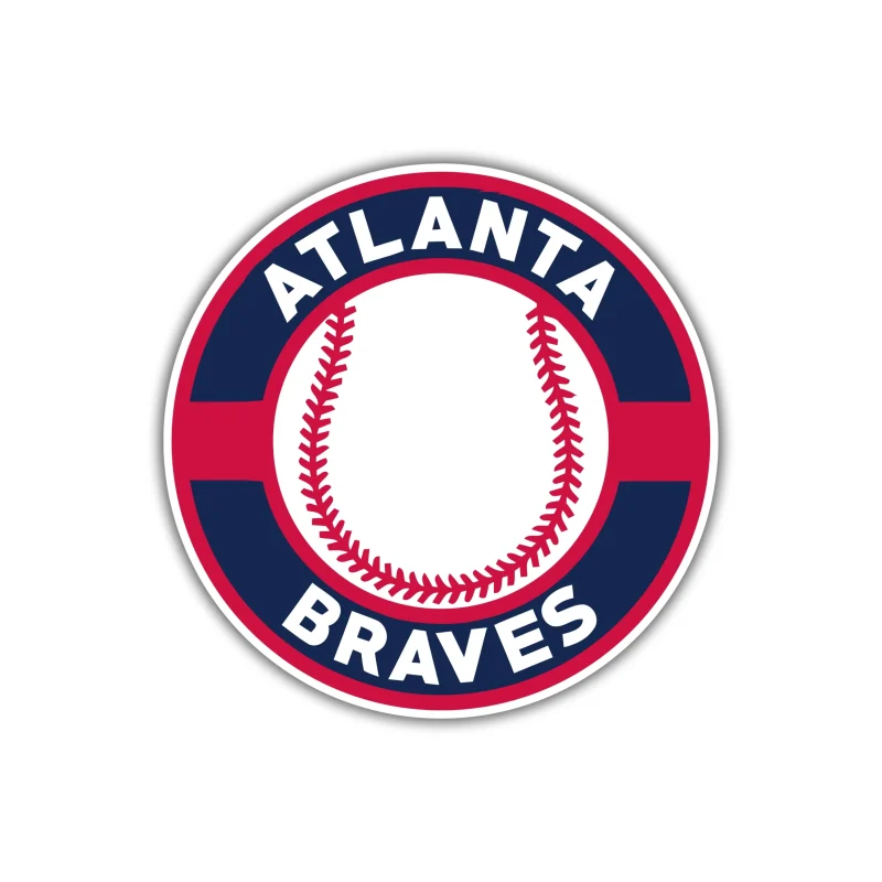 Atlanta Braves - Circle with Baseball - Iron On DTF Transfer - Custom Size