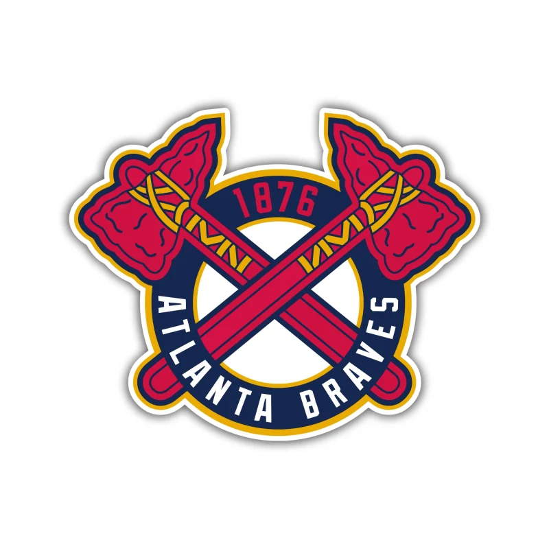 Atlanta Braves - Circle with Hatchets Crossed - Iron On DTF Transfer - Custom Size