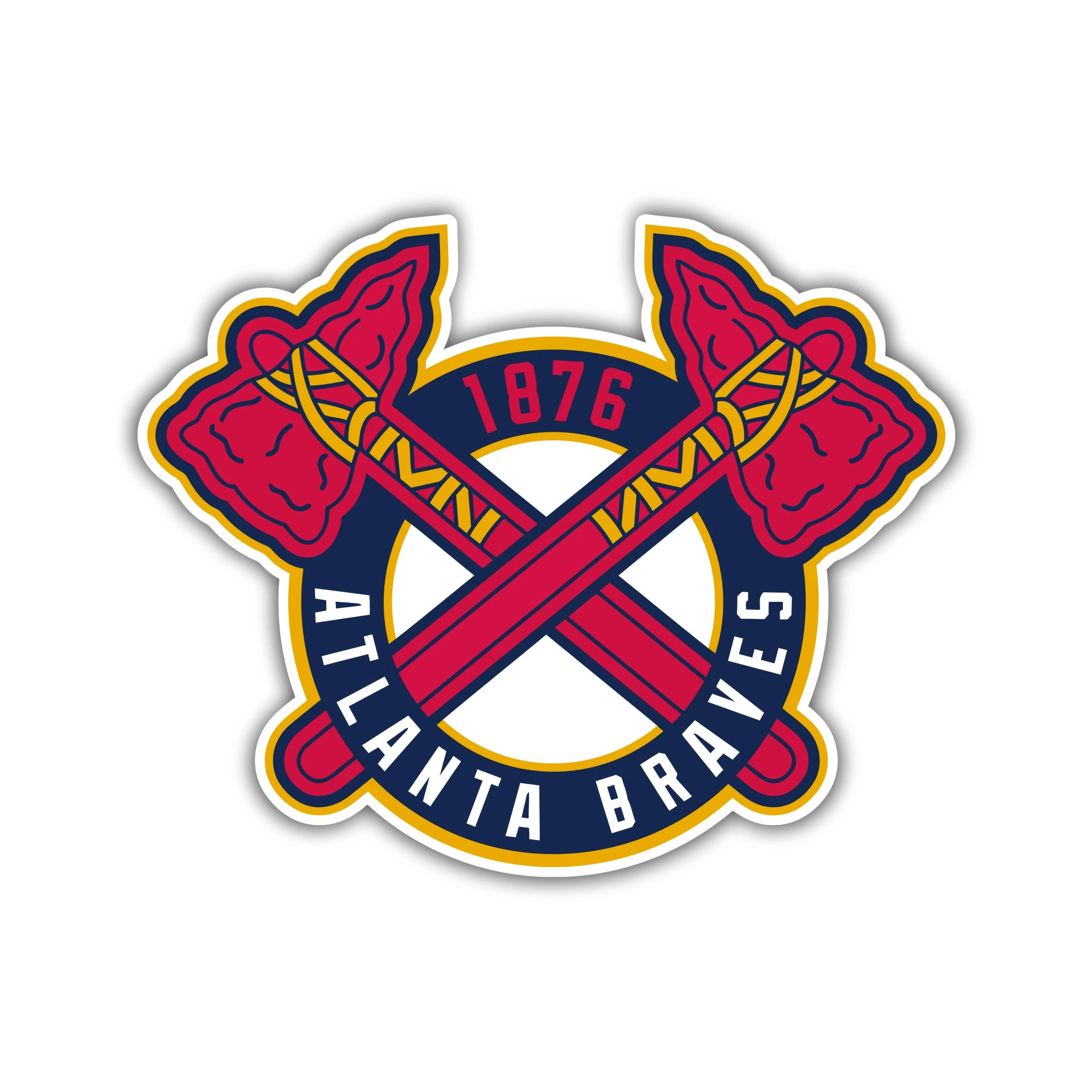 Atlanta Braves - Circle with Hatchets Crossed - Iron On DTF Transfer - Custom Size