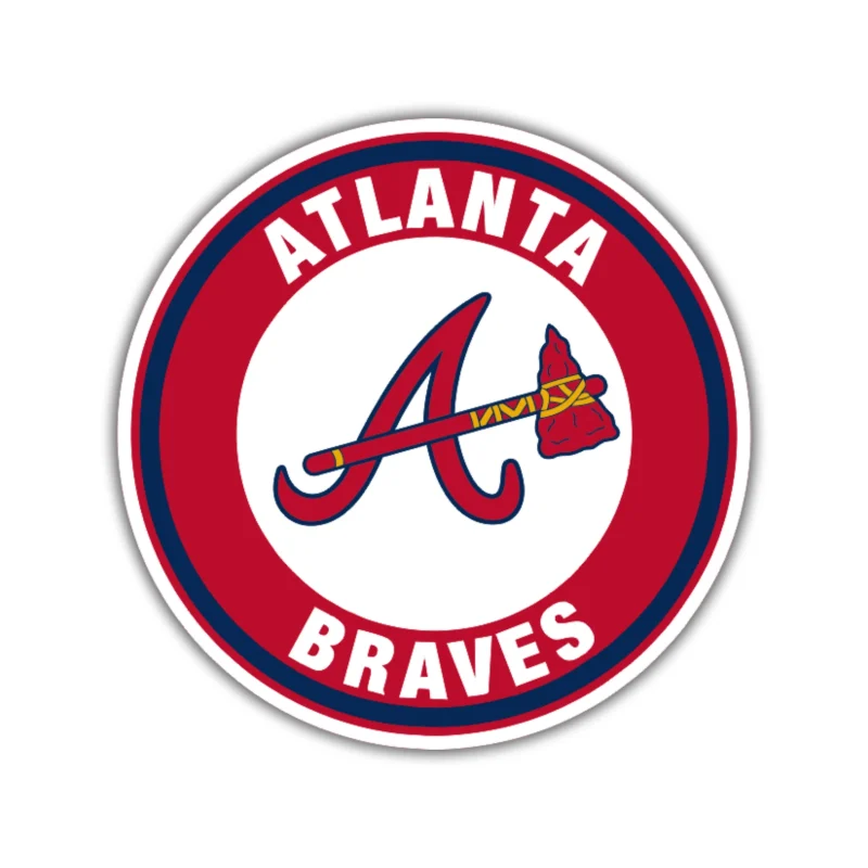 Atlanta Braves - Red and White Circle - Temporary Tattoo