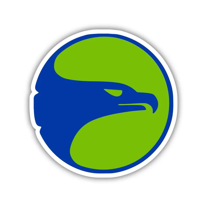 Atlanta Hawks - Green Circle With Blue Hawk - Iron On DTF Transfer - Custom Size