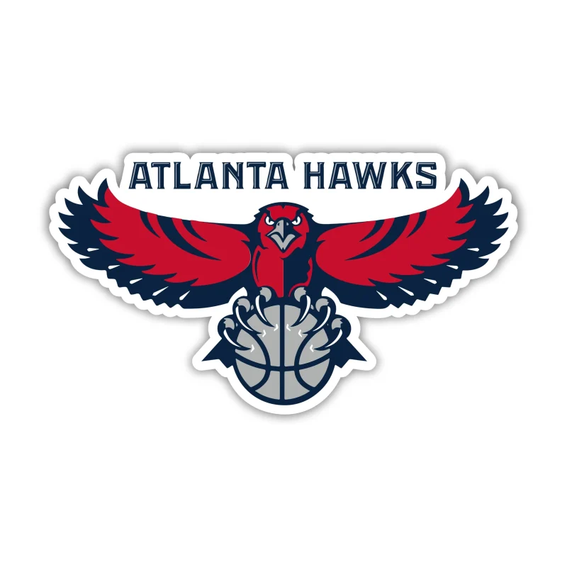 Atlanta Hawks - Hawks With Name And Basketball - Iron On DTF Transfer - Custom Size
