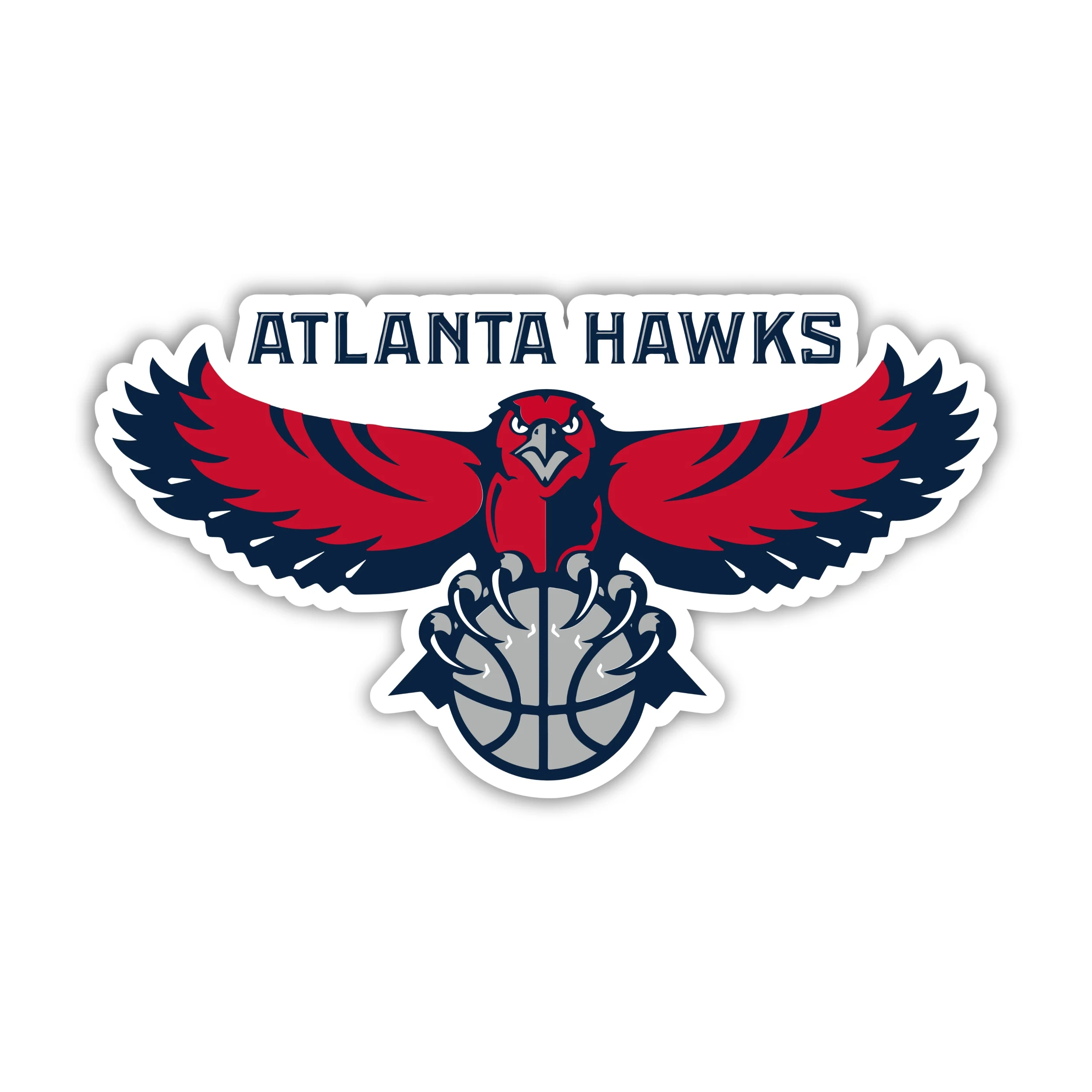 Atlanta Hawks - Hawks With Name And Basketball - Temporary Tattoo