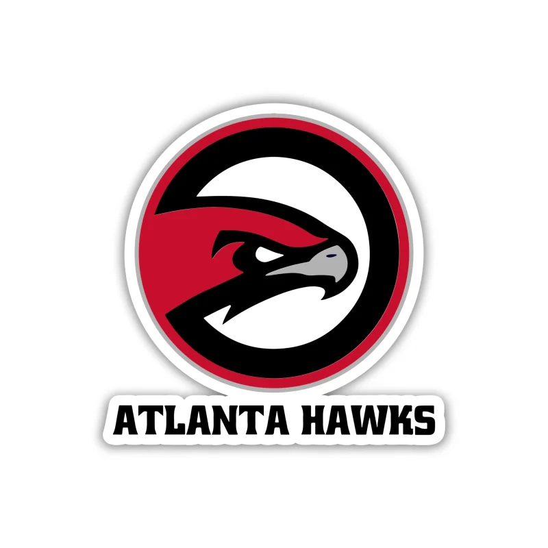 Atlanta Hawks - Red Circle With Hawk - Iron On DTF Transfer - Custom Size