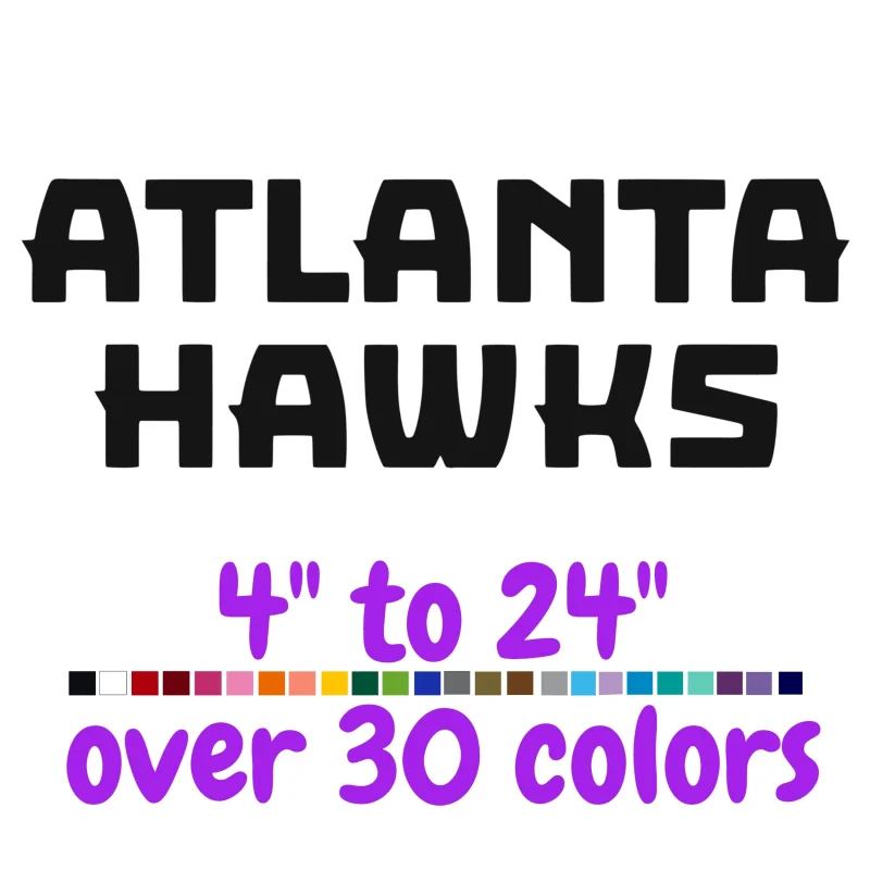 Atlanta Hawks Vinyl Decal - Custom Size