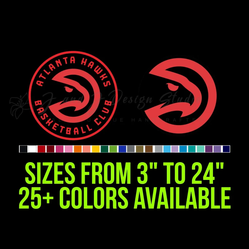 Atlanta Hawks Vinyl Decal - Custom Size