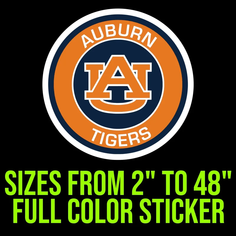 Auburn Tigers Full Color Vinyl Decal - Custom Size