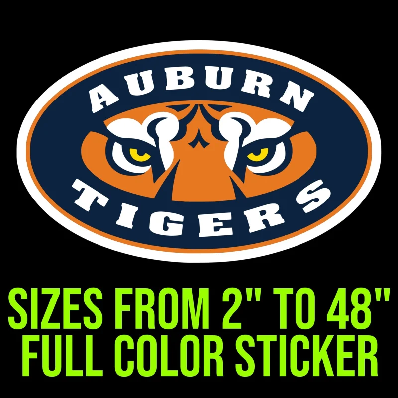Auburn Tigers Full Color Vinyl Decal - Custom Size