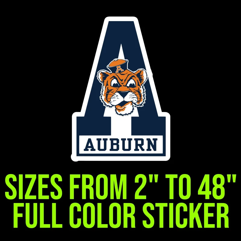 Auburn Tigers Full Color Vinyl Decal - Custom Size