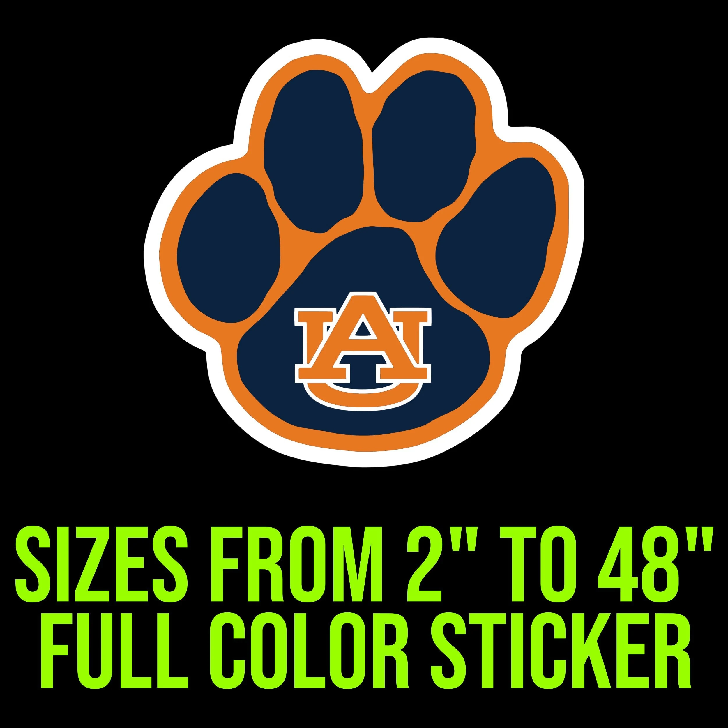 Auburn Tigers Full Color Vinyl Decal - Custom Size