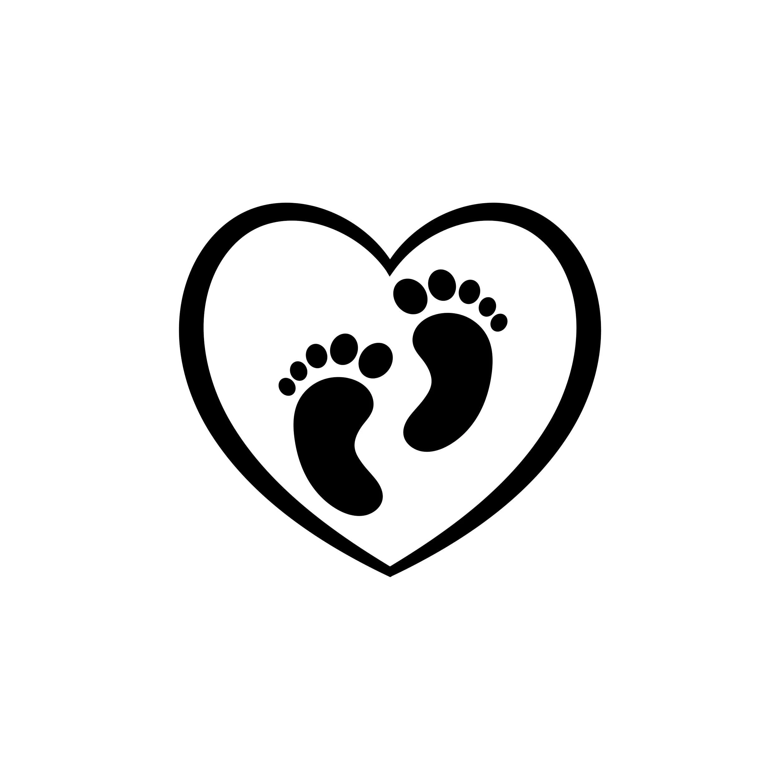 Baby -Footprint - Vinyl Decal - Custom Size