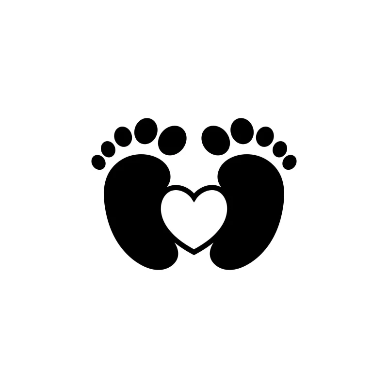 Baby -Footprint - Vinyl Decal - Custom Size