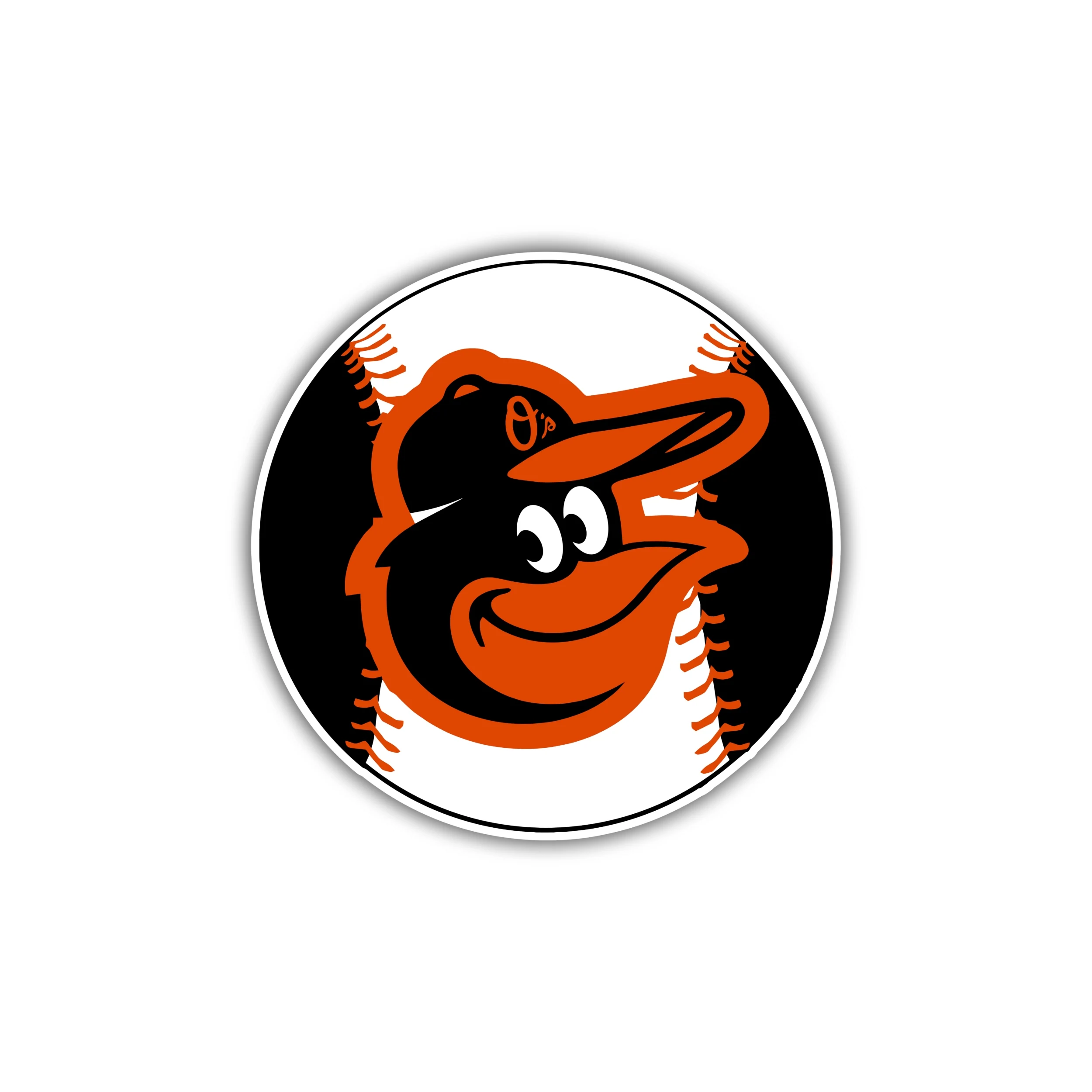 Baltimore Orioles - Baseball with Bird Head - Iron On DTF Transfer - Custom Size
