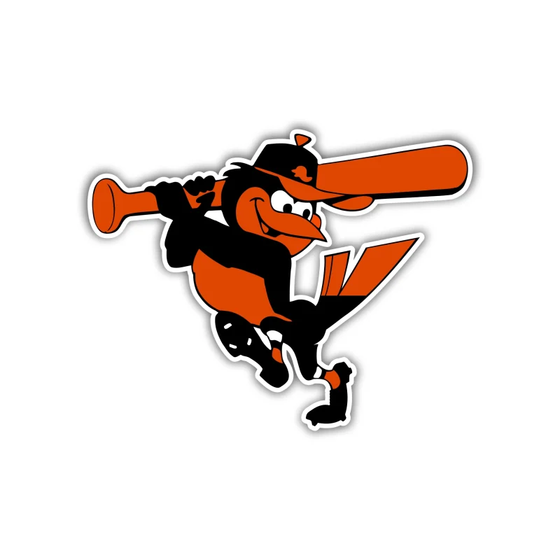 Baltimore Orioles - Bird with Bat - Iron On DTF Transfer - Custom Size