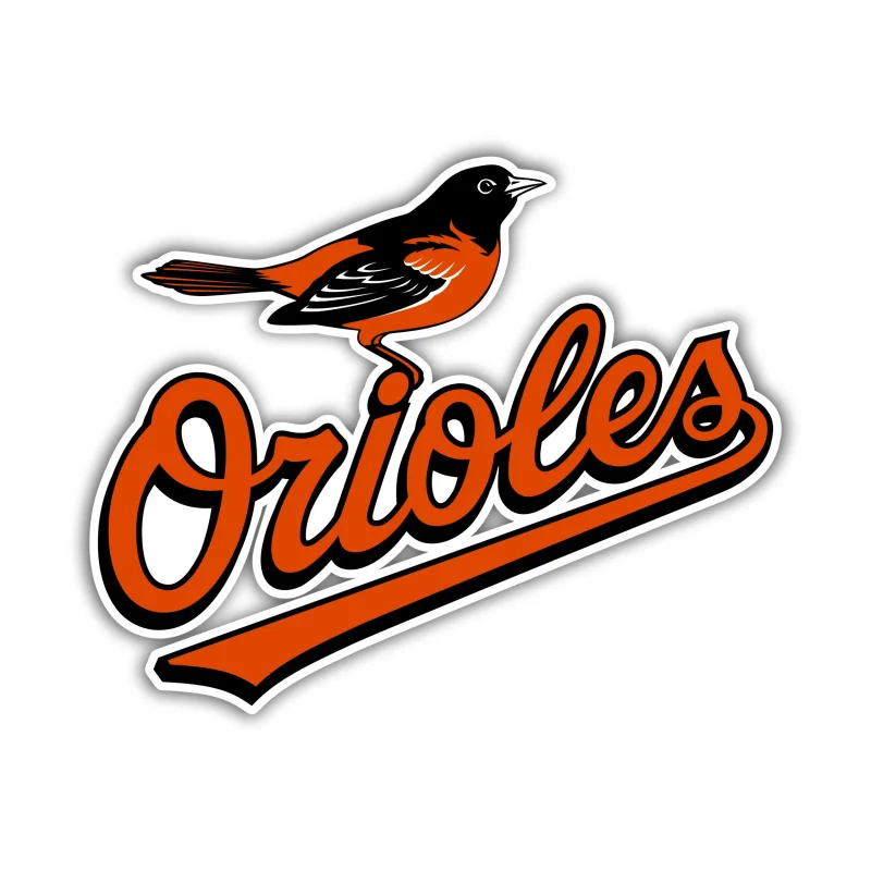 Baltimore Orioles - Bird with Orioles - Temporary Tattoo