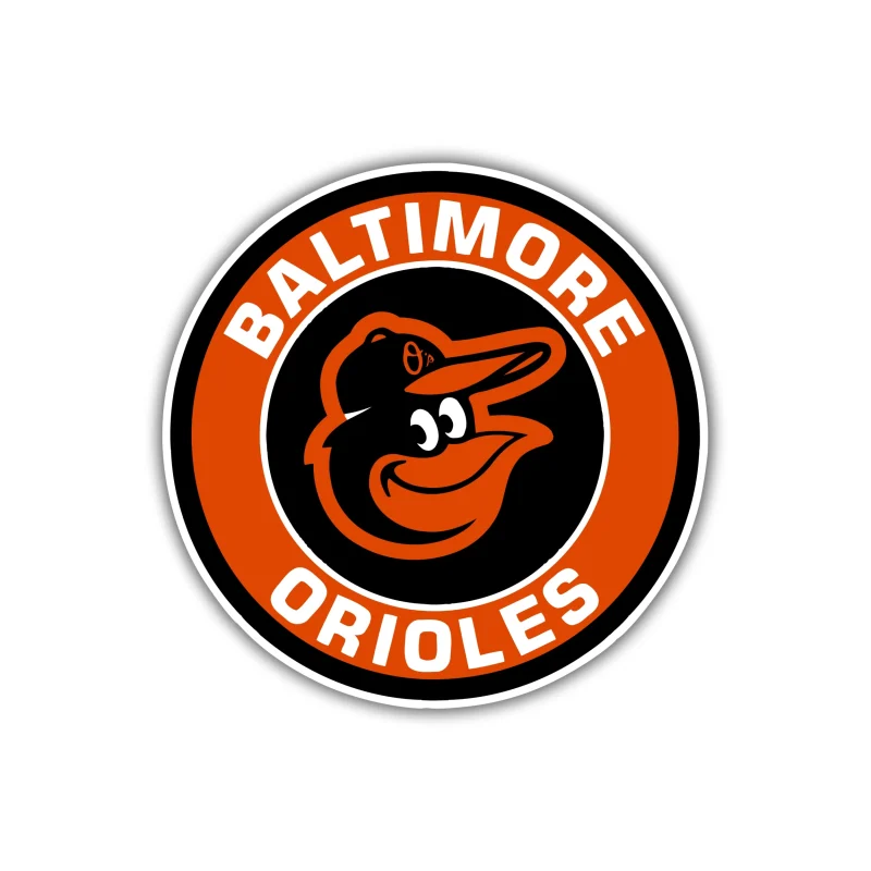 Baltimore Orioles - Black And Orange Circle - Full Color Vinyl Sticker - Custom Size