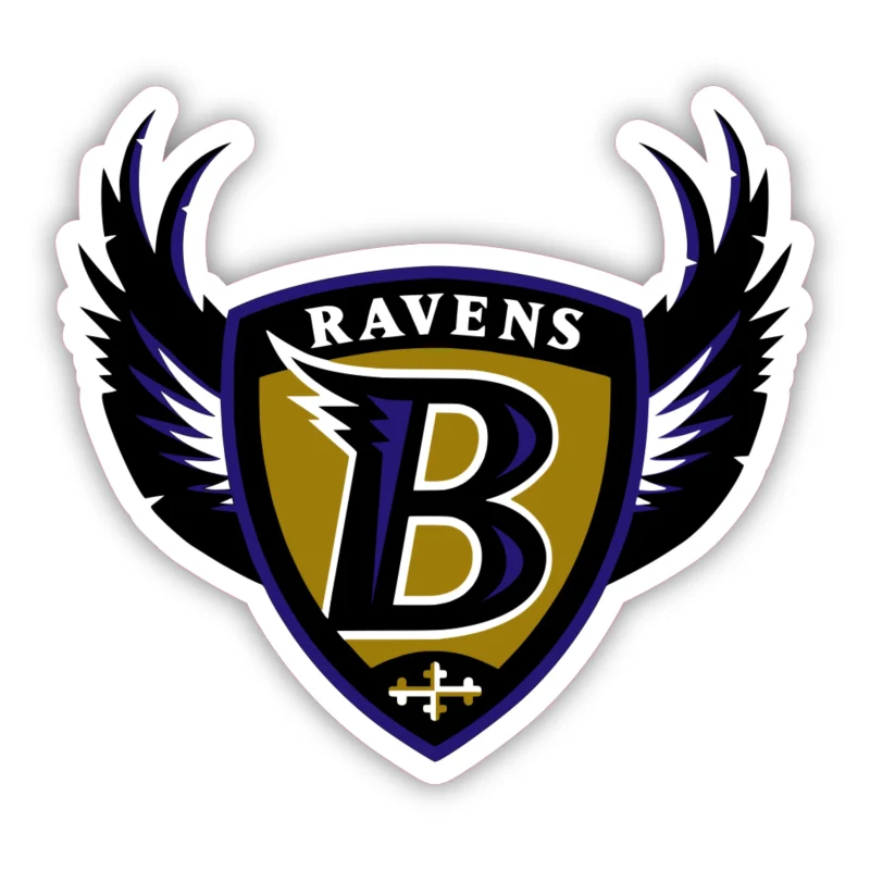 Baltimore Ravens - B with Wings - Iron On DTF Transfer - Custom Size