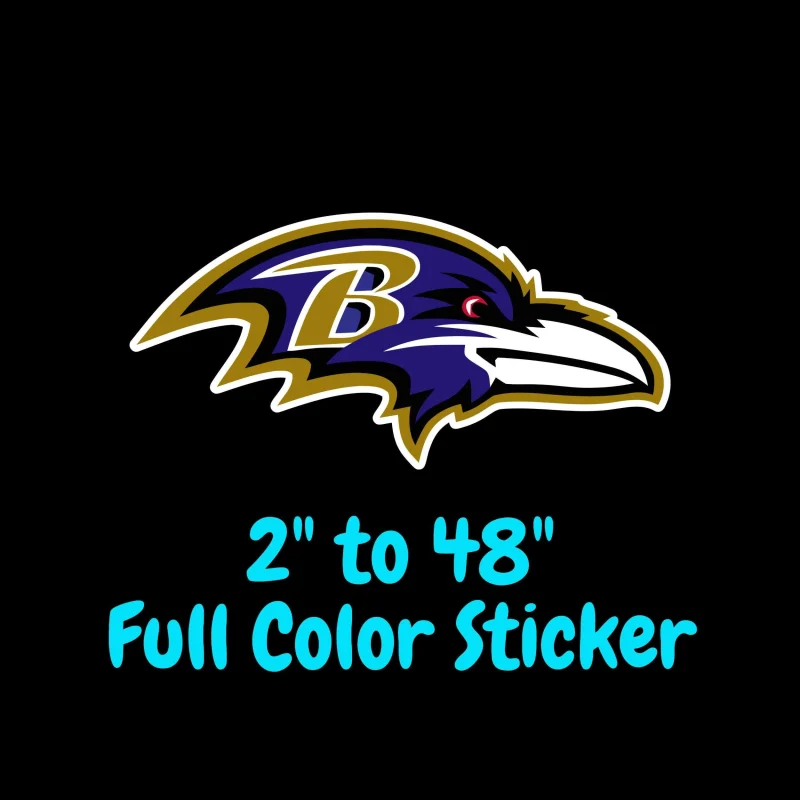 Baltimore Ravens Full Color Vinyl Sticker - Custom Size