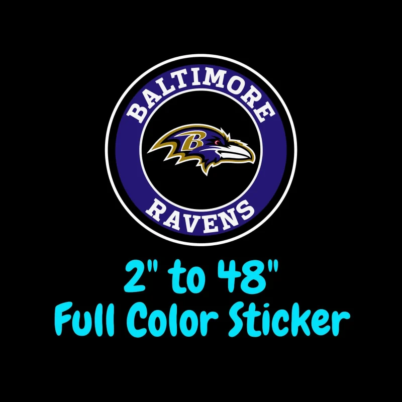 Baltimore Ravens Full Color Vinyl Sticker - Custom Size