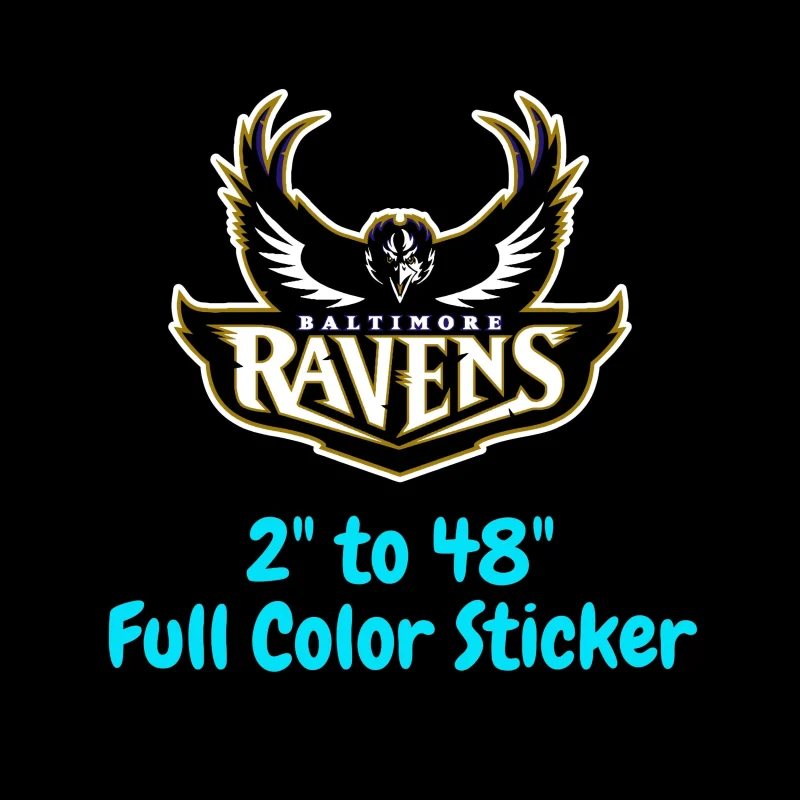 Baltimore Ravens Full Color Vinyl Sticker - Custom Size
