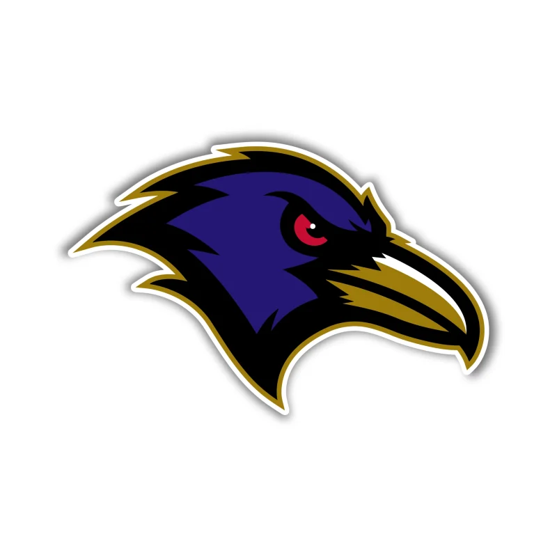 Baltimore Ravens - Head With Gold Outline - Temporary Tattoo