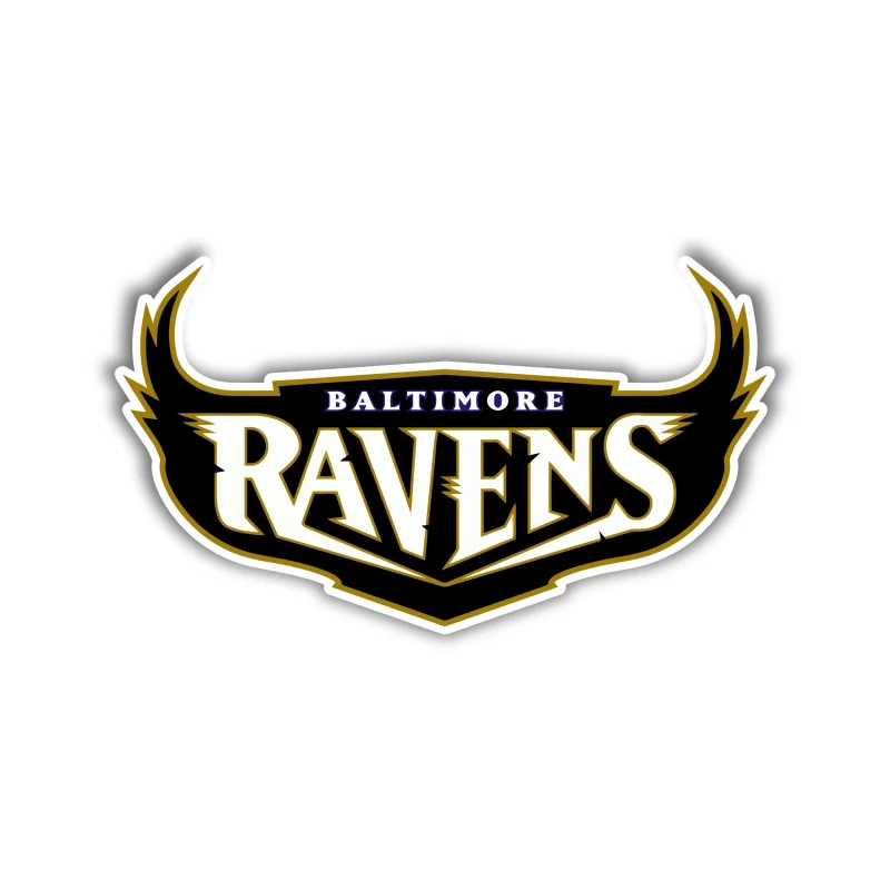 Baltimore Ravens - Lettering with Wings - Iron On DTF Transfer - Custom Size