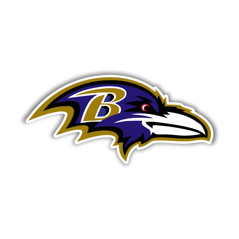 Baltimore Ravens - Raven Head With B - Temporary Tattoo