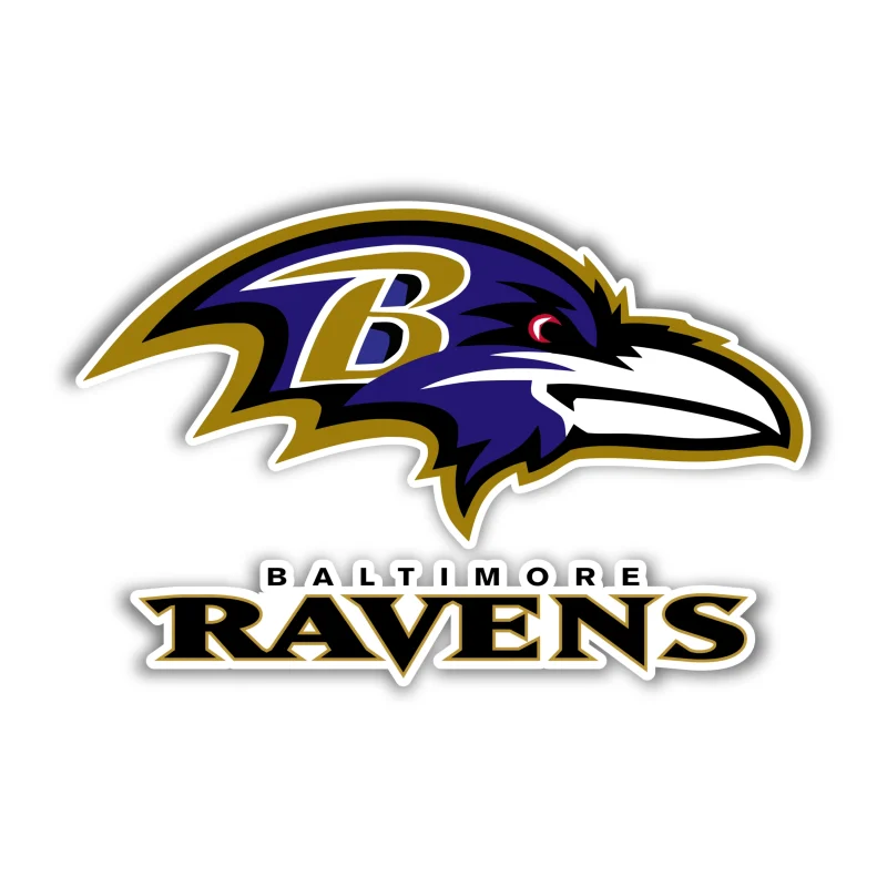 Baltimore Ravens - Raven Head with Lettering - Iron On DTF Transfer - Custom Size